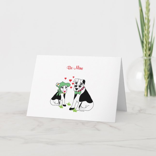 Cartes Pour Fêtes Annuelles Soyez à moi - de mignons chiens aiment (Devant)