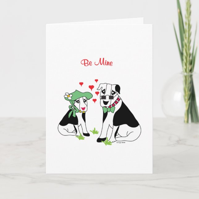 Cartes Pour Fêtes Annuelles Soyez à moi - de mignons chiens aiment (Devant)