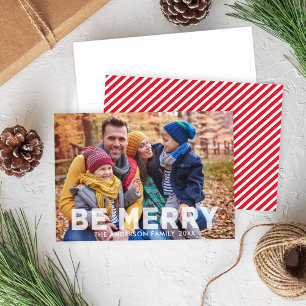 Cartes Pour Fêtes Annuelles Soyez Joyeux Moderne Translucide Superposition Pho