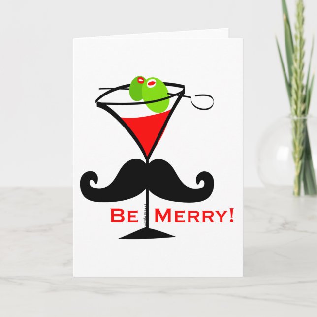 Cartes Pour Fêtes Annuelles Soyez joyeux moustache (Devant)