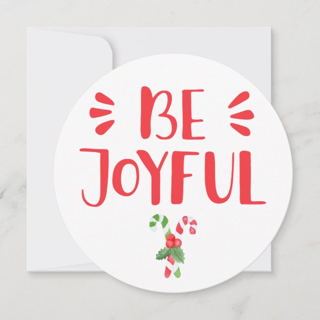 Cartes Pour Fêtes Annuelles Soyez Joyeux | Sucre de canne aquarelle Noël (Devant)