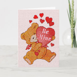 Cartes Pour Fêtes Annuelles Soyez le mien Teddy Bear Valentine Card