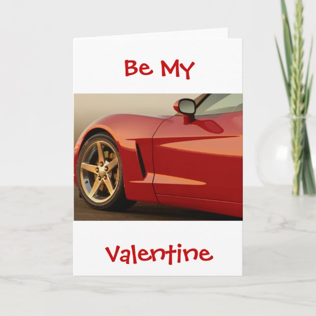Cartes Pour Fêtes Annuelles Soyez ma Corvette rouge Valentine (Devant)