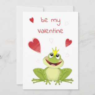 Cartes Pour Fêtes Annuelles Soyez ma Saint Valentin Cute Frog Prince