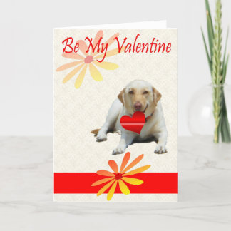 Cartes Pour Fêtes Annuelles Soyez ma Valentine Yellow Labrador Heart Card