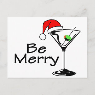 Cartes Pour Fêtes Annuelles Soyez Merry Martini