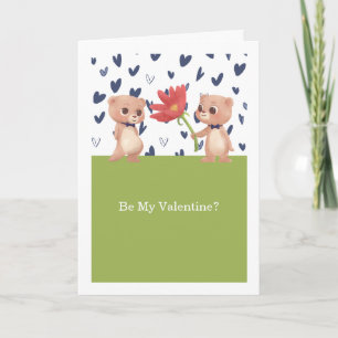 Cartes Pour Fêtes Annuelles Soyez Mes Nounours Gay Valentin Avec Fleur