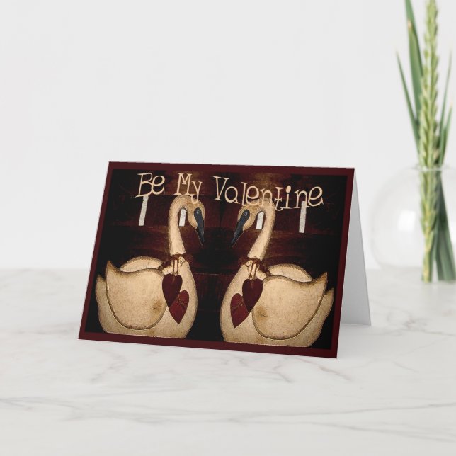 Cartes Pour Fêtes Annuelles soyez mes oies de valentine (Devant)