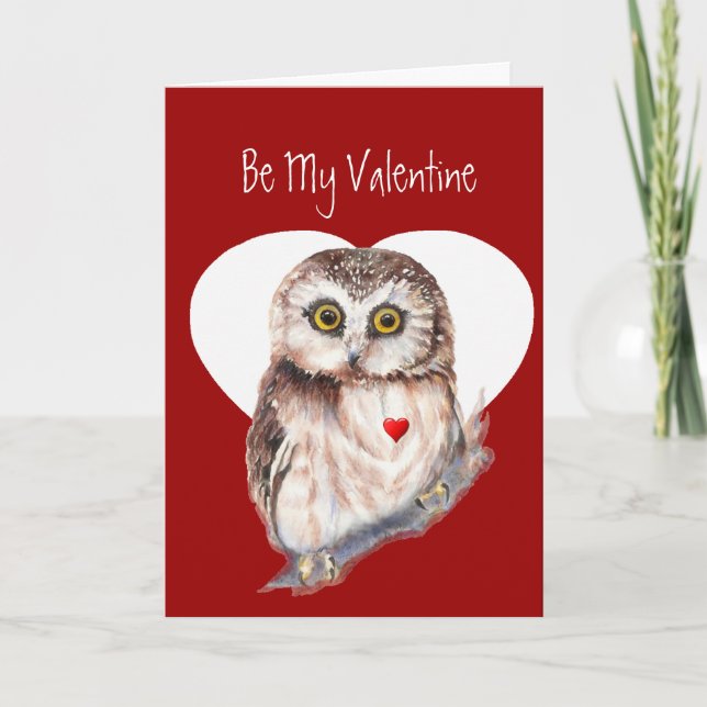 Cartes Pour Fêtes Annuelles Soyez Mon Chouette Saint-Valentin Vous Aimez Pour  (Devant)