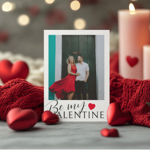 Cartes Pour Fêtes Annuelles Soyez Mon Saint Valentin Noir, Blanc, Coeur Rouge