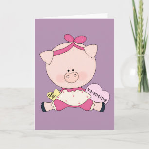 Cartes Pour Fêtes Annuelles Soyez mon Valentine porcin