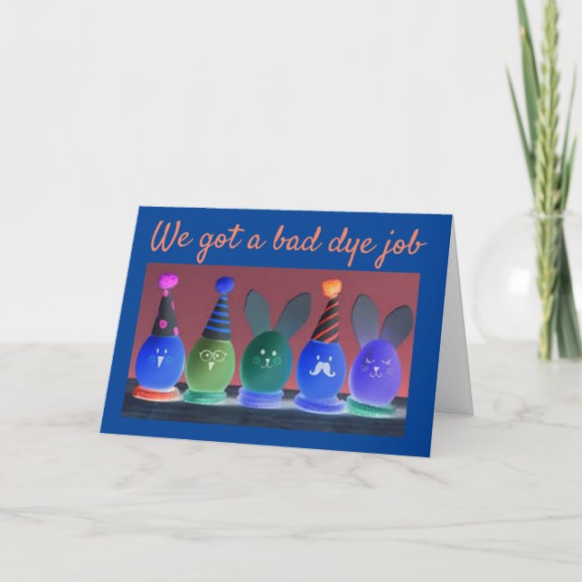 CARTES POUR FÊTES ANNUELLES SOYEZ "PRUDENT" DU DYE ET "HAPPY EASTER" (Devant)