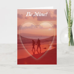 Cartes Pour Fêtes Annuelles Soyez un couple amoureux sur la plage Valentine