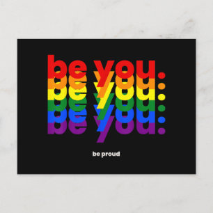 Cartes Pour Fêtes Annuelles Soyez vous soyez fier LGBTQ Fierté Arc-en-ciel Les