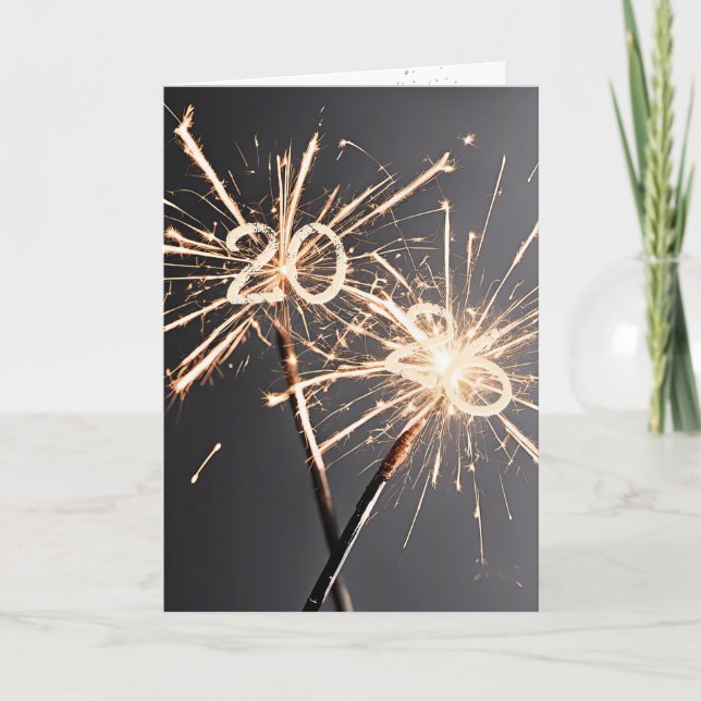 Cartes Pour Fêtes Annuelles Sparklers du Nouvel An 2026 (Devant)