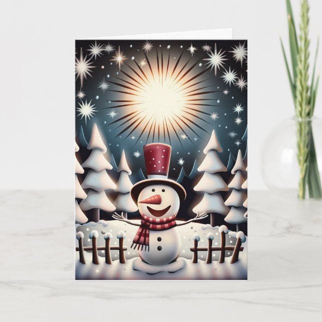 Cartes Pour Fêtes Annuelles Sparkling Snowman Joy (Devant)