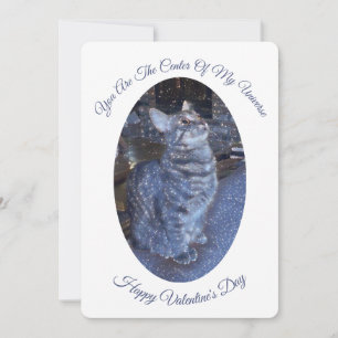 Cartes Pour Fêtes Annuelles Sparkling Universe Chat Photo Valentines Jour