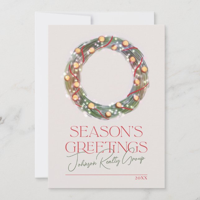 Cartes Pour Fêtes Annuelles Sparkling Wreath Bonnes Fêtes entreprise (Devant)