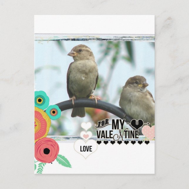 Cartes Pour Fêtes Annuelles Sparrow Valentine (Devant)