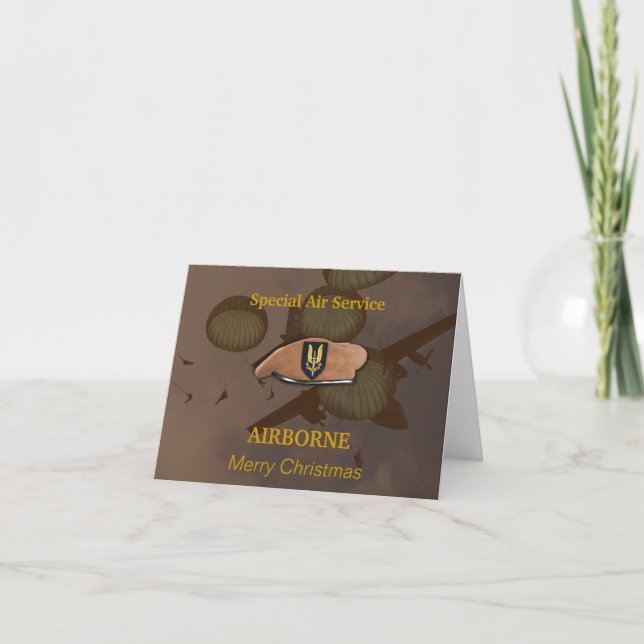 Cartes Pour Fêtes Annuelles Special Air Service SAS Veterans Card (Devant)