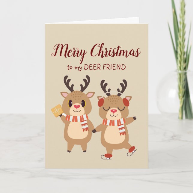 Cartes Pour Fêtes Annuelles Spécial Joyeux Noël CERF Meilleur Cadeau d'ami  (Devant)