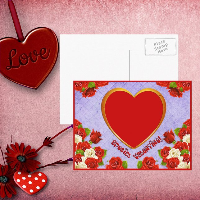 Cartes Pour Fêtes Annuelles Special Valentine, Roses et Frame Ajouter une phot (Créateur téléchargé)