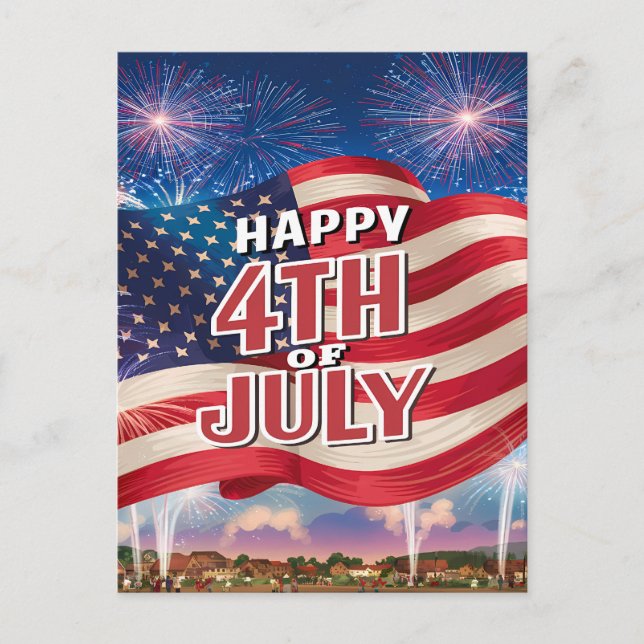 Cartes Pour Fêtes Annuelles Spectacle patriotique américain (Devant)