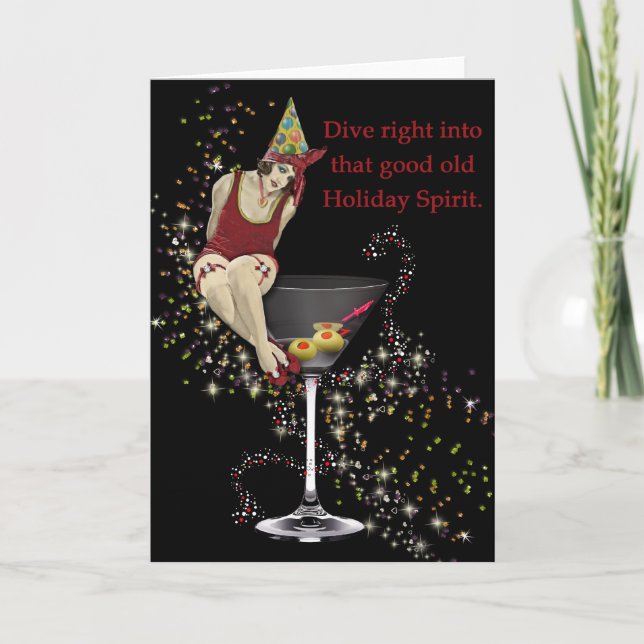 Cartes Pour Fêtes Annuelles Spiritueux de vacances (Devant)