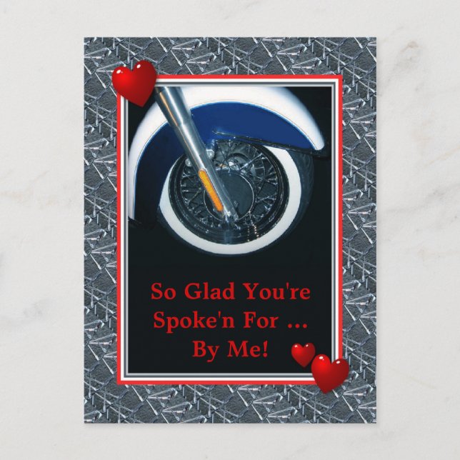 Cartes Pour Fêtes Annuelles Spoke'n For Motorcycle Valentine (Devant)