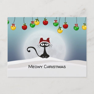 Cartes Pour Fêtes Annuelles Spooky Le Chat Noir de Noël