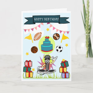 Cartes Pour Fêtes Annuelles Sports and All Star Birthday Card