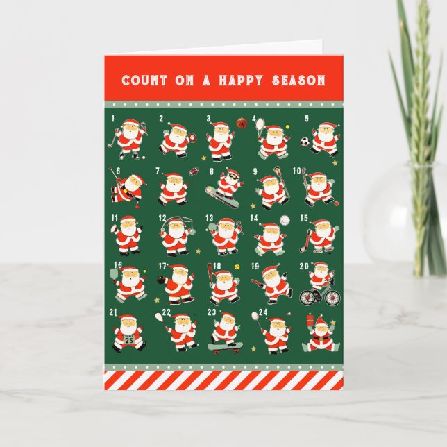 Cartes Pour Fêtes Annuelles Sports de Noël (Devant)