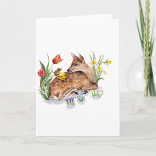 Cartes Pour Fêtes Annuelles Spring Deer