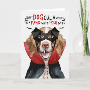 Cartes Pour Fêtes Annuelles Springer Spaniel Chien Drôle Nombre DOGcula Hallow