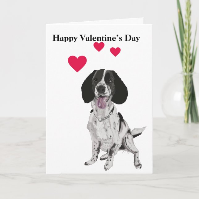 Cartes Pour Fêtes Annuelles Springer Spaniel Portrait Saint-Valentin (Devant)