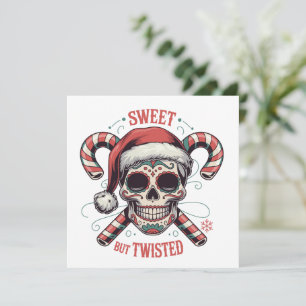 Cartes Pour Fêtes Annuelles Squelette de Noël effrayant et tordu de Halloween