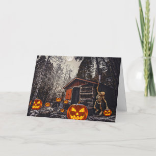 Cartes Pour Fêtes Annuelles Squelette et citrouilles joyeux Halloween