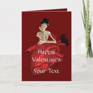 Cartes Pour Fêtes Annuelles Squelette gothique et valentines cardiaques jour