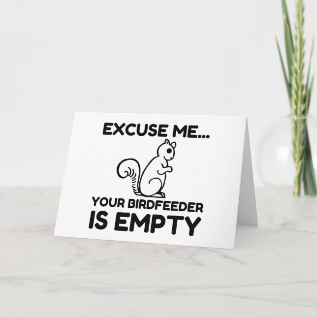 CARTES POUR FÊTES ANNUELLES SQUIRREL BIRDFEEDER VIDE (Devant)