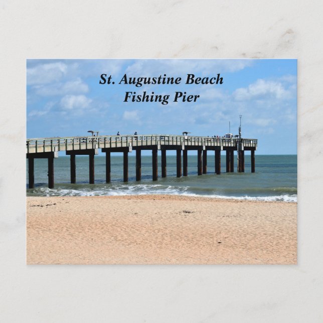 Cartes Pour Fêtes Annuelles St Augustine Beach Floride Pêche PIer (Devant)