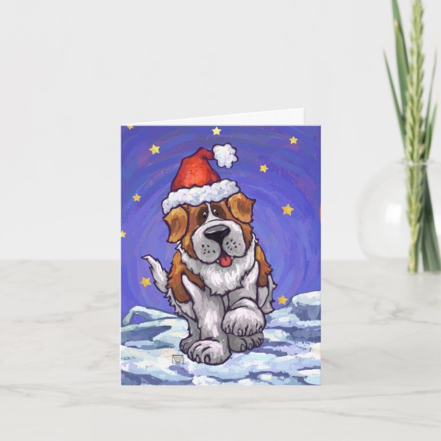Cartes Pour Fêtes Annuelles St. Bernard Christmas (Devant)