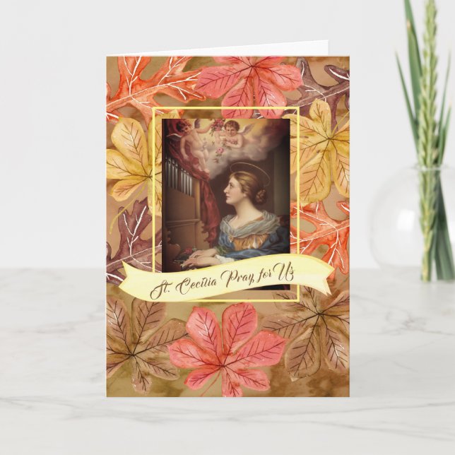 Cartes Pour Fêtes Annuelles St. Cecilia Thanksgiving Feuilles d'automne (Devant)