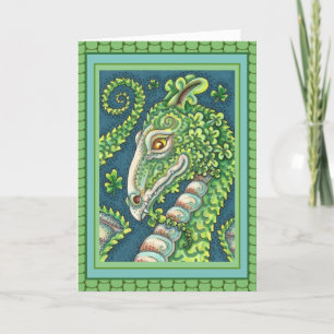 CARTES POUR FÊTES ANNUELLES ST. DRAGON SHAMROCK VERT DE PATRICK, IMAGINAIRE IR
