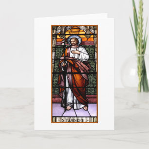 Cartes Pour Fêtes Annuelles St Joseph prient pour nous - la fenêtre en verre