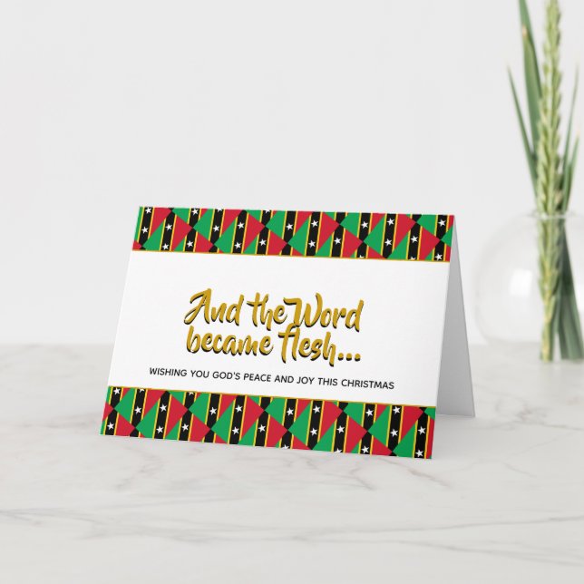 Cartes Pour Fêtes Annuelles ST KITTS & NEVIS Word Devient Flesh CHRISTMAS (Devant)
