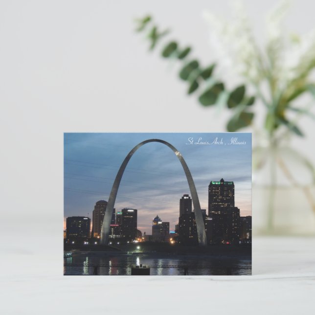 Cartes Pour Fêtes Annuelles St Lois Arch, Illinois Heure de nuit (Debout devant)