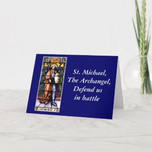 Cartes Pour Fêtes Annuelles St. Michael L'Archange Vitre Tiré