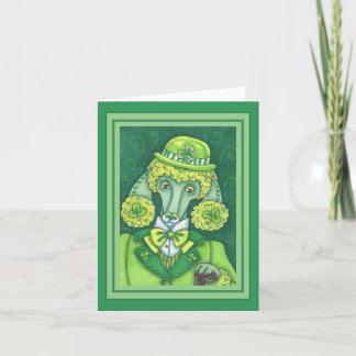 CARTES POUR FÊTES ANNUELLES ST. PADDY'S GREEN FRANÇAIS POODLE IRLANDAIS, CHIEN