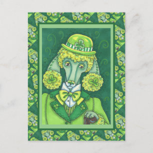 CARTES POUR FÊTES ANNUELLES ST. PADDY'S GREEN FRANÇAIS POODLE IRLANDAIS, CHIEN