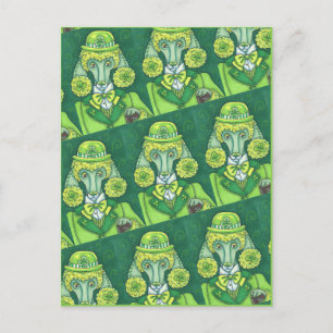 CARTES POUR FÊTES ANNUELLES ST. PADDY'S GREEN FRANÇAIS POODLE IRLANDAIS, CHIEN
